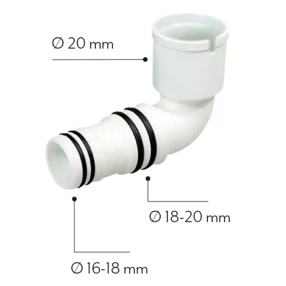 Flexibilis kondenzvíz csőhöz 90° könyök idom