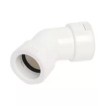 Merev csőhöz 45'-os könyök idom pvc 32mm fehér